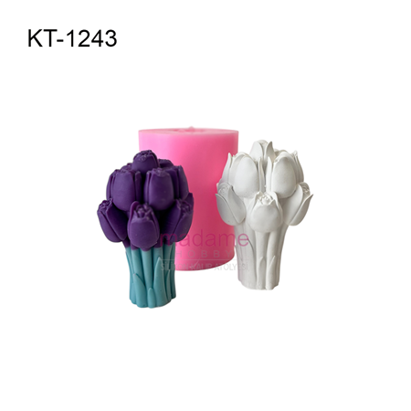 Lale Buketi Mum Silikon Kalıbı KT-1243