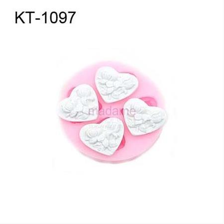 Mini Çiçekli Kalpler Silikon Kalıbı KT-1097