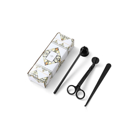 Mum Bakım ve Söndürme Seti (Siyah)