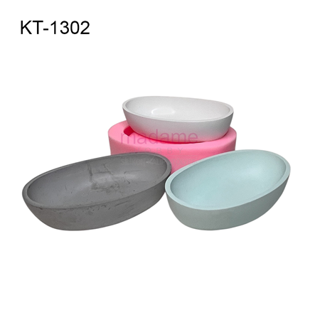 Büyük Kayık Kase Mumluk & Saksı Silikon Kalıbı KT-1302